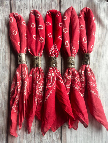 Boots Are My Roots - Cherry Red Hand Dyed Bandanas 