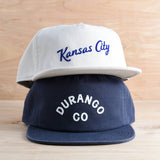 Endless August Supply Co. - Customizable Arch City Cotton Hat | Name Drop Hat: Bone/burgundy