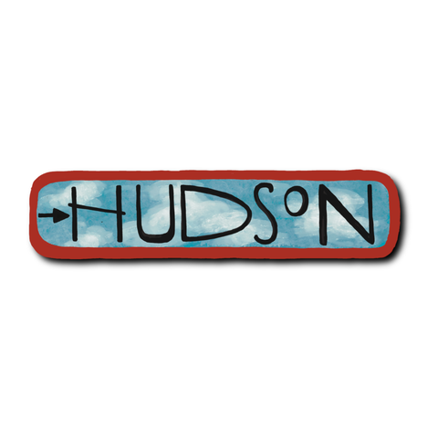 Hudson Illustration Co - About Town Co - Destination: Hudson New York - Sticker or Magnet - Clouds: Sticker - Cabin Fever Outfitters