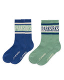 Parks Project - Parks Trail Crew Sock 2 Pack: Blue and Green / XS/S - Cabin Fever Outfitters