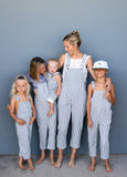 Of One Sea - Kid's Denim Overalls in Pinstripe: 4T