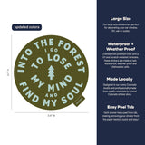 Endless August Supply Co. - Into The Forest Large Vinyl Sticker - moss: Sticker Only