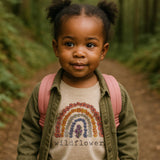 Barefoot Baby - "Wildflower" Rainbow Shirt Flower Nature Clothing for Girls: Youth S (6-8)