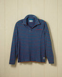 Quaker Marine Supply Co. - Long Sleeve Indigo Polo in 3/4" Red/Navy Stripe: L