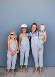 Of One Sea - Kid's Denim Overalls in Pinstripe: 1T
