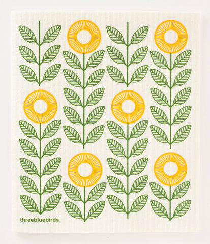 Three Bluebirds Swedish Dishcloths - Sunflowers Swedish Dishcloth