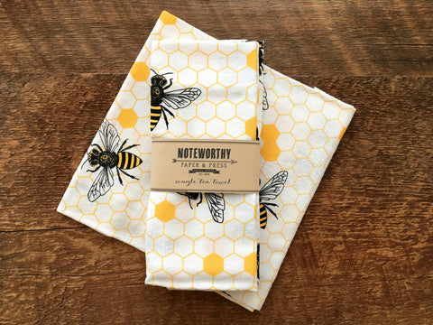 Noteworthy Paper & Press - Honey Bee Tea Towel