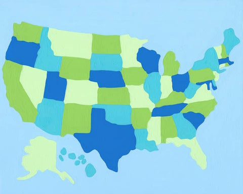 Wehgo - United States Map - 6 Color Paint by Number Kit