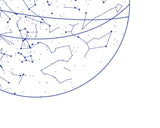 Tim Plus April - 17'' x 17'' Constellation Northern Hemisphere Art Print - Blue - Cabin Fever Outfitters