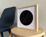 Tim Plus April - 17'' x 17'' Constellation Northern Hemisphere Art Print - Black - Cabin Fever Outfitters
