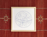 Tim Plus April - 17'' x 17'' Constellation Northern Hemisphere Art Print - Blue - Cabin Fever Outfitters