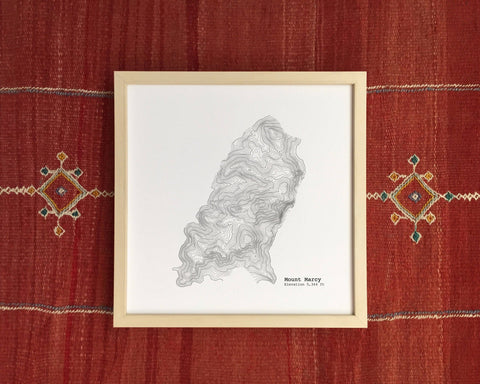 Tim Plus April - 17'' x 17'' Mount Marcy New York High Point Topographic Map Art Print - Cabin Fever Outfitters