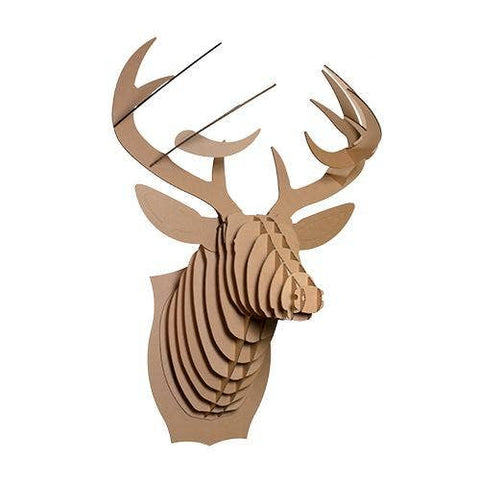 Cardboard Safari - Extra Large Size Bucky Cardboard Deer Head - Brown - Cabin Fever Outfitters