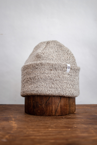 Oatmeal Melange Ragg Wool Beanie: One Size