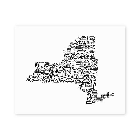 Fell - New York Map 11x14 - Cabin Fever Outfitters