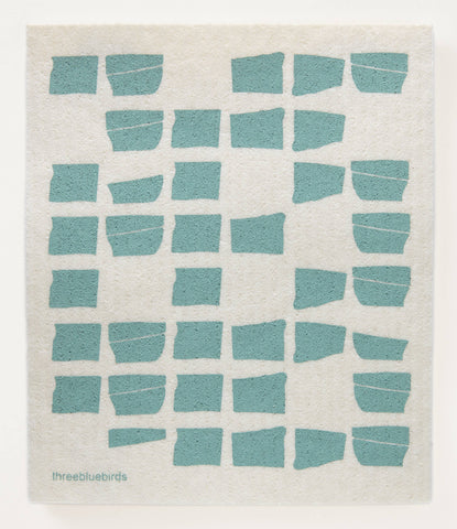 Three Bluebirds Swedish Dishcloths - Sea Foam Tiles Swedish Dishcloth
