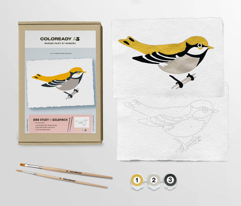 Coloready - Bird Study : Goldfinch  |  Modern Paint By Numbers Kit