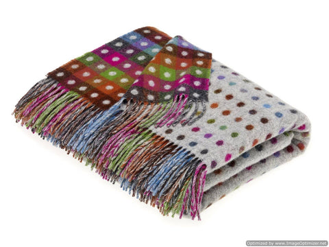Bronte Moon - Multi Spot - 100% Merino Lambswool Throws - Made in England