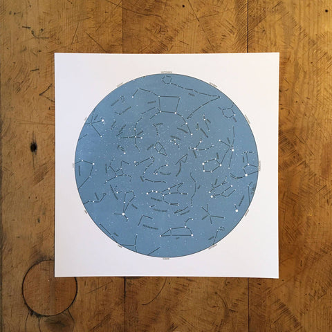 Green Bird Press - 12" x 12" Star Map Letterpress Prints