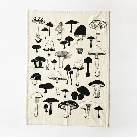 The Rise And Fall - Mushrooms Kitchen Towel - Natural