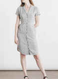 Dolores Narrow Stripe Doublecloth Dress