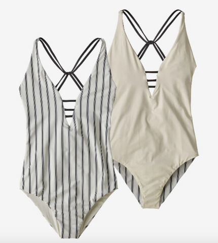 W's Reversible Extended Break 1pc Swimsuit Sentinel Stripe: Ink Black