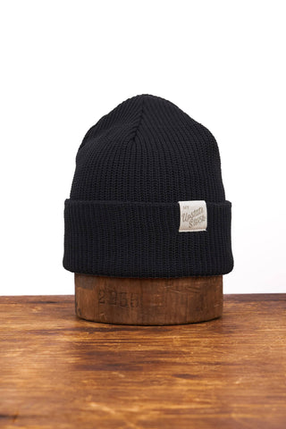 Black Upcycled Wool Watchcap