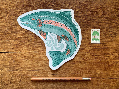 Noteworthy Paper & Press - Trout Postcard